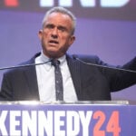 Robert F. Kennedy, Jr. at a campaign rally at the Fox Tucson Theatre in Tucson, Arizona.