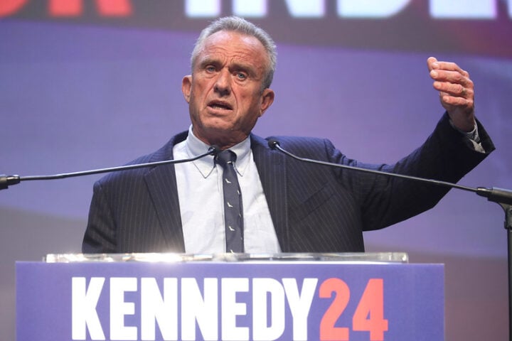Robert F. Kennedy, Jr. at a campaign rally at the Fox Tucson Theatre in Tucson, Arizona.