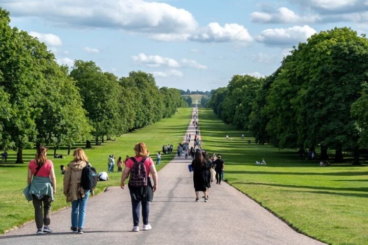 Tourists Walking Along the Road Through Windsor Great Park Photo Source: Eren Cebeci