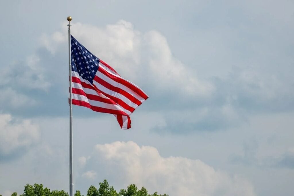US Flag on Flag Post