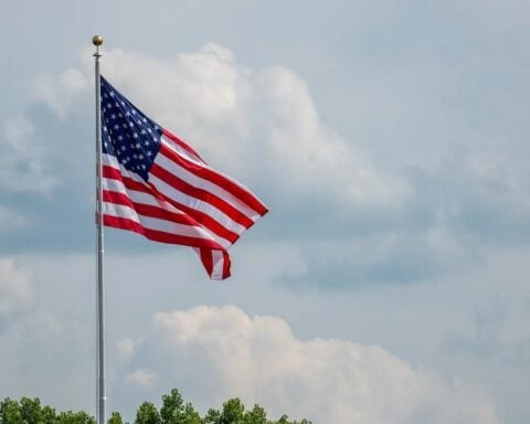US Flag on Flag Post