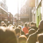 People walking in the street of London.