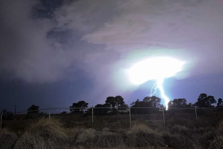 Quite the lightning show facing west from Las Vegas - storms currently moving into the NW Valley and Centennial Hills areas