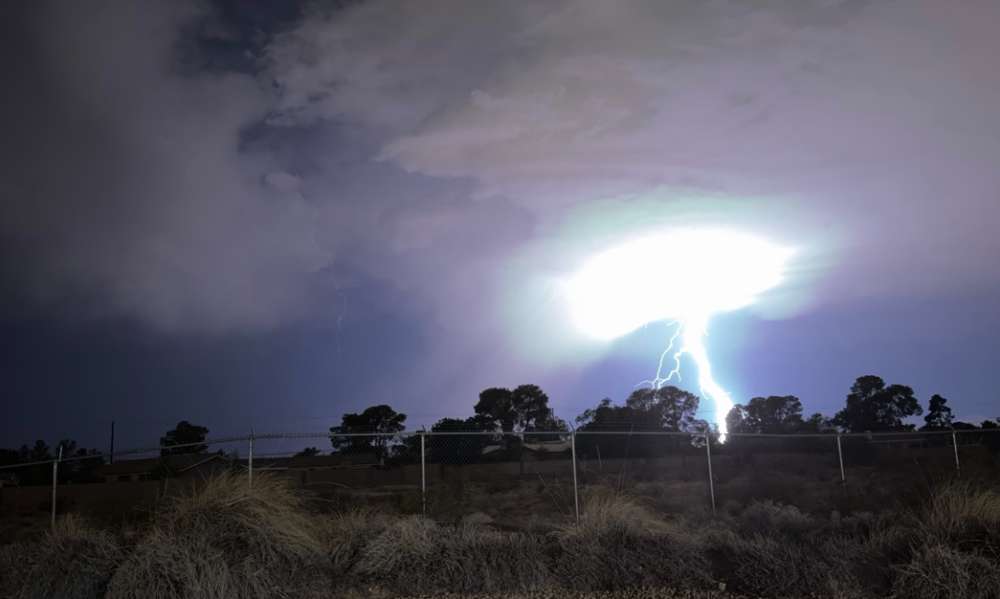 Quite the lightning show facing west from Las Vegas - storms currently moving into the NW Valley and Centennial Hills areas