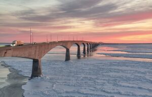Confederation Bridge during winter
