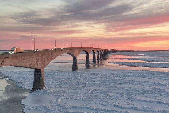 Confederation Bridge during winter