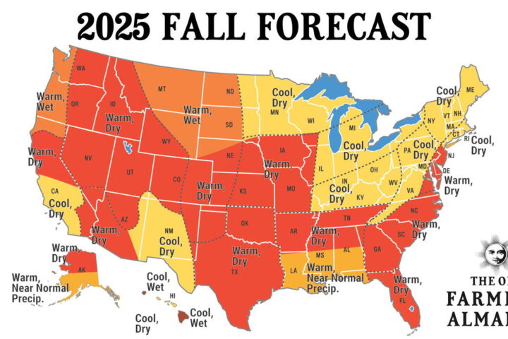 Farmer's Almanac 2025 fall forecast