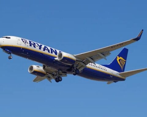 A Ryanair Boeing 737.