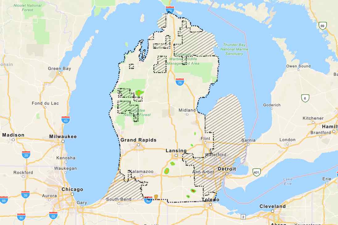 Consumers Energy outage map showing 99.6 percent with power, 109 outages, and 6,143 affected as of July 28 at 5 p.m.