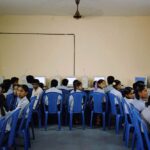 Students of group 11 and 12 get computer education in the computer classroom of secondary government school ‘Anjoor’ in the village Ramanagaram, 60km from Bangalore.