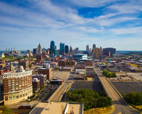 Downtown Kansas City, Missouri taken from the Sheraton Hotel at Crown Center.