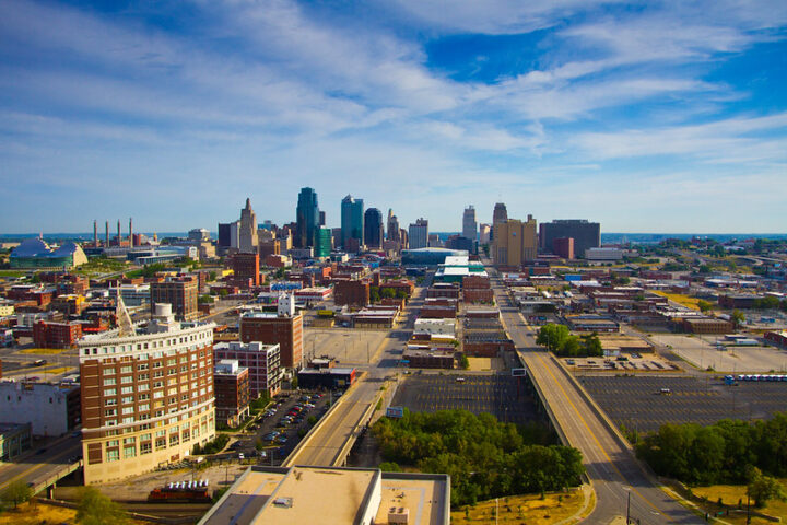 Downtown Kansas City, Missouri taken from the Sheraton Hotel at Crown Center.