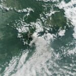 Mount Raung volcano satellite image