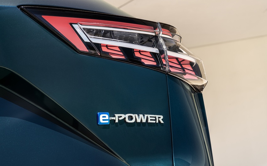 New e-POWER on Qashqai Deep Ocean Left rear and taillight e-POWER. Photo Source: Nissan Motor Corporation