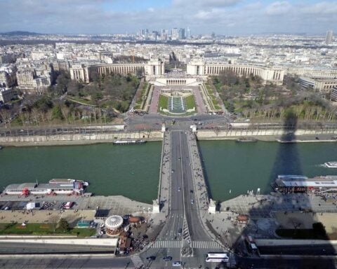 Gustave Eiffel's giant sundial says it's nearly noon.