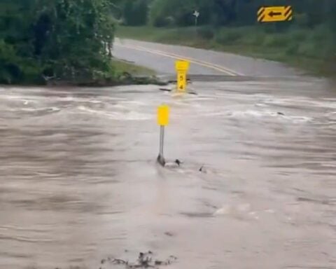 Flood water crossing low water crossings is extremely dangerous. Photo Source- @TXGLO (X)