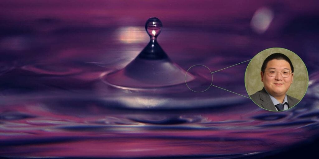 Assistant Professor Yuyang Gu and his collaborators hope that their discovery of particle manipulation in liquid droplets will lead to technologies in biomedical testing and drug development. Photo Source: Binghamton University New York