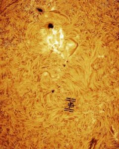 The ISS against our sun. Photo Source- Andrew McCarthy (X)