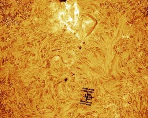The ISS against our sun. Photo Source- Andrew McCarthy (X)
