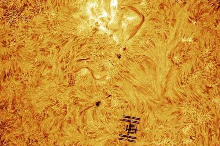 The ISS against our sun. Photo Source- Andrew McCarthy (X)