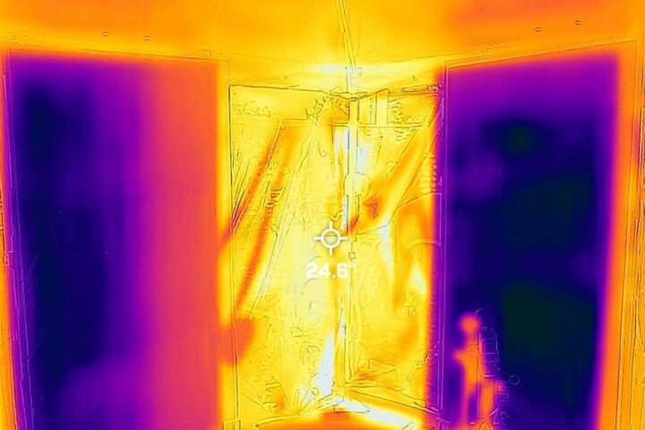 A thermal camera image of the interior of the cooling structure during field testing in San Fernando. (Image courtesy: Raman Lab / UCLA)