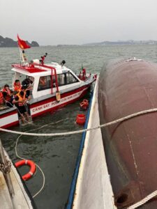 A tourist boat, Wonder Sea, capsized in Ha Long Bay, Vietnam