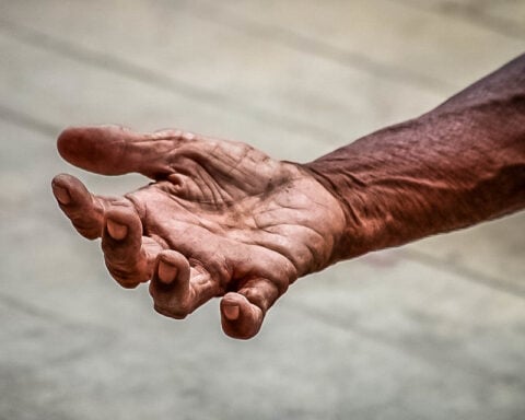 Hand of an elderly woman