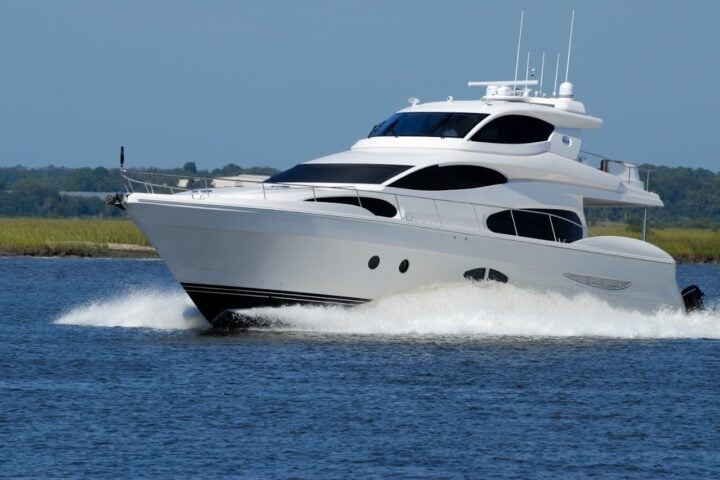 Representative Image. White Yacht on Running on Blue Body of Water during Daytime
