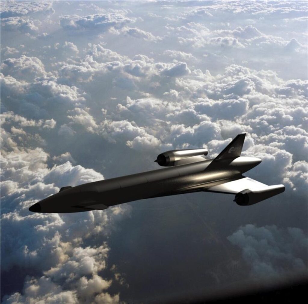 Artist’s concept of ESA’s INVICTUS hypersonic test vehicle designed for Mach 5 reusable flight and future horizontal space launches.