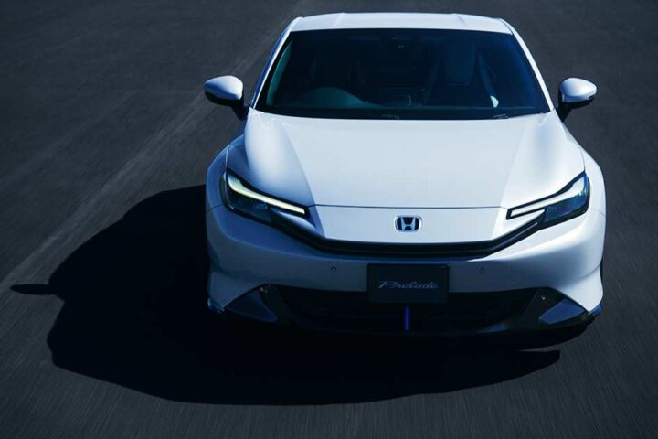 Honda Prelude hybrid coupe (2025 model) promotional image, non-driving publicity shot.