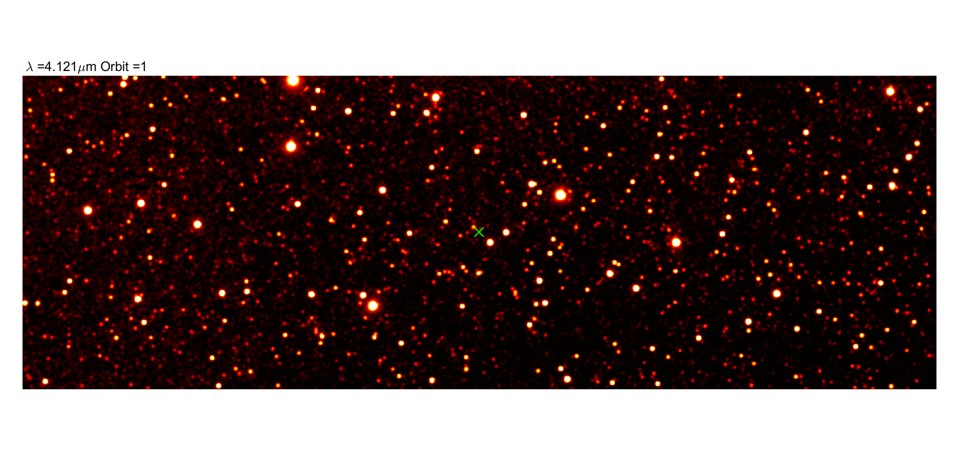 Infrared SPHEREx image showing interstellar comet 3I/ATLAS as a bright red-orange point among many fainter stars on a black background; the object is marked for reference.