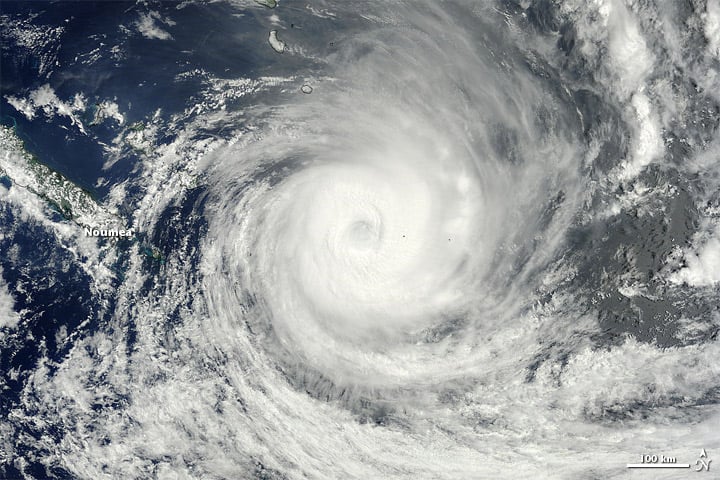 Representative satellite image illustrating a tropical cyclone over open ocean waters, used to accompany hurricane-season coverage.