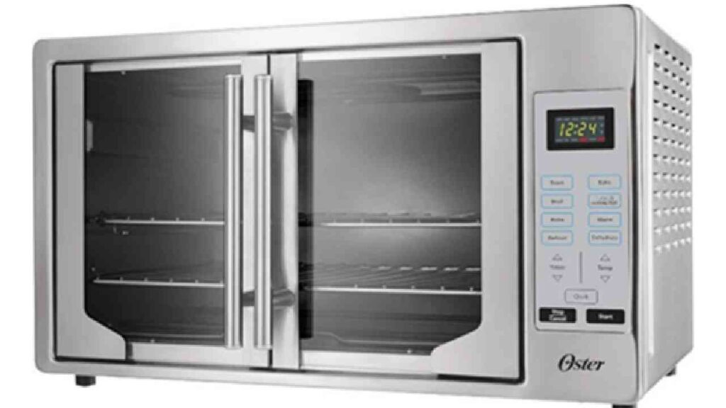 Sunbeam's recall affects popular Oster French Door Countertop Ovens like this TSSTTVFDMAF model, which features distinctive center-opening glass doors that pose an unexpected burn hazard when closing suddenly. Consumers should immediately stop using these units and order the free "Door Assist Magnet" repair kit.
Photo Source: U.S. Consumer Product Safety Commission