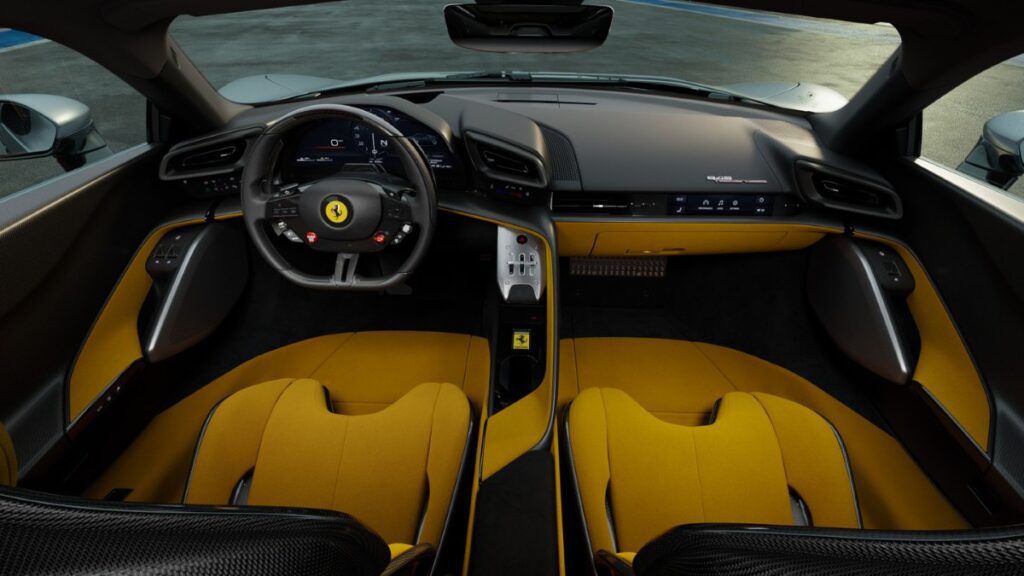 Head-on view of Ferrari 849 Testarossa showing front fascia design and headlight integration