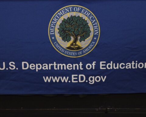 U.S. Department of Education logo and website displayed on a blue backdrop with the text "www.ED.gov"