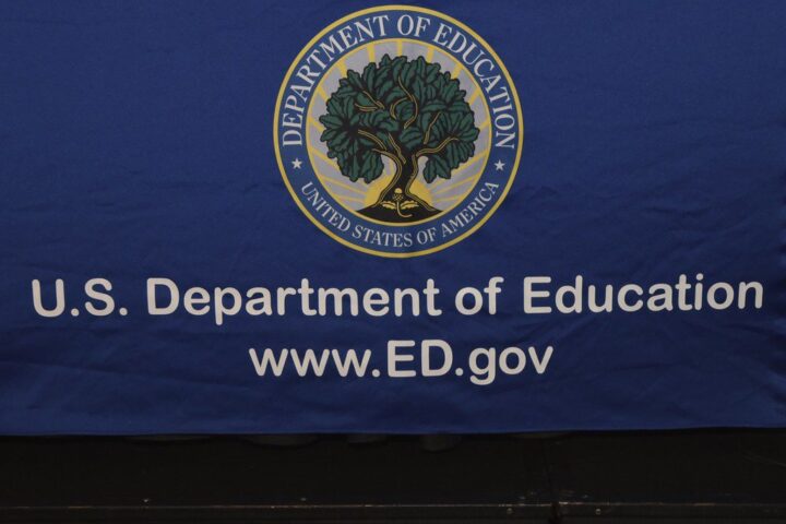 U.S. Department of Education logo and website displayed on a blue backdrop with the text "www.ED.gov"