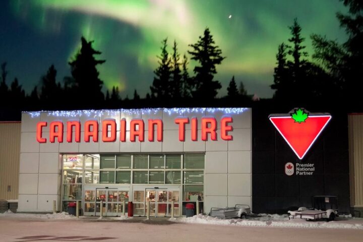 Canadian Tire Yellowknife storefront with the red triangle logo on the building exterior.