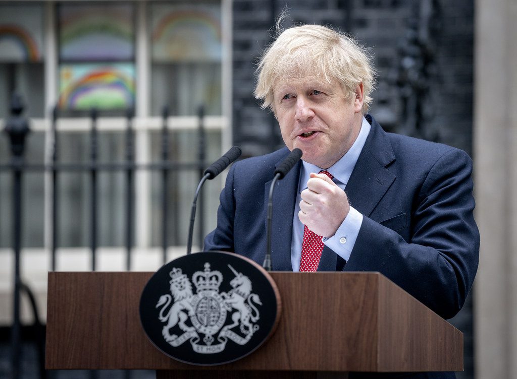 Boris Johnson during Covid period (Flickr/Number10)