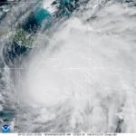 National Hurricane Center “Key Messages” graphic for Hurricane Melissa showing forecast track across Jamaica toward Cuba and the Bahamas, issued October 28 2025.