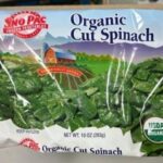 Front panel of Sno Pac Organic Cut Spinach, 10 oz.