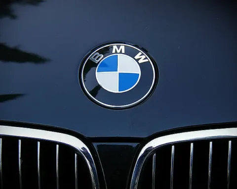 BMW logo on a car