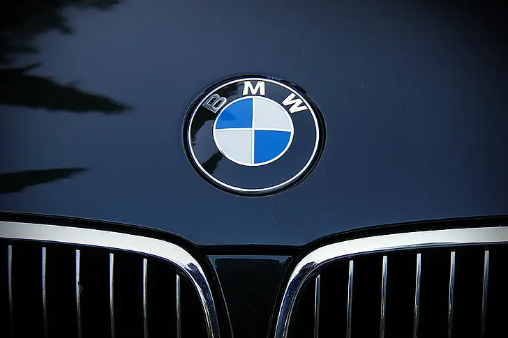 BMW logo on a car