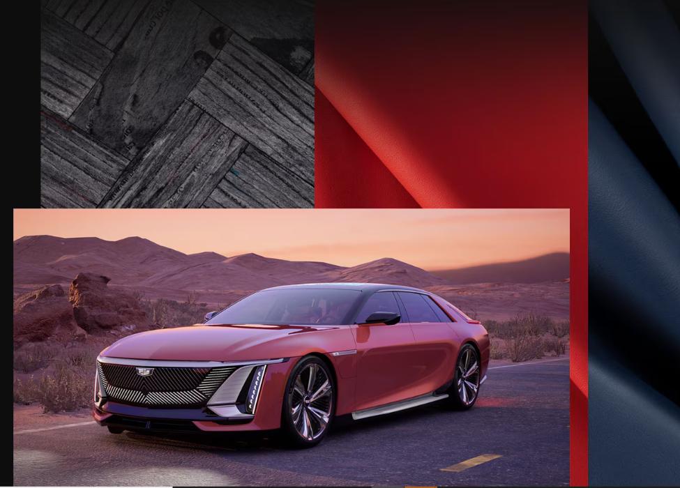 Cadillac Celestiq Aurora design exterior concept in curated lighting

