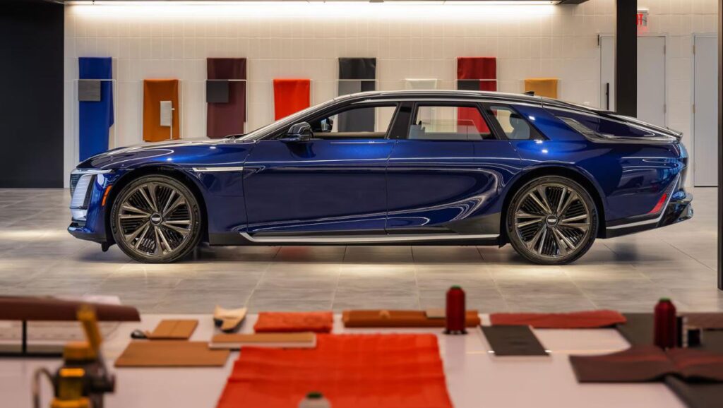 Cadillac Celestiq crafting and design suite with designers reviewing materials
