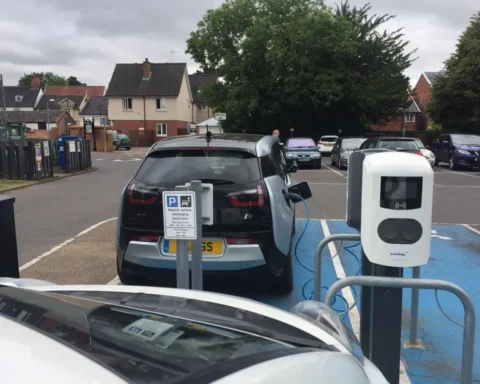 EV charging point at Weavers Court, Diss