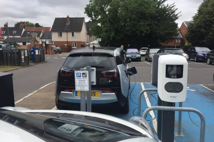 EV charging point at Weavers Court, Diss