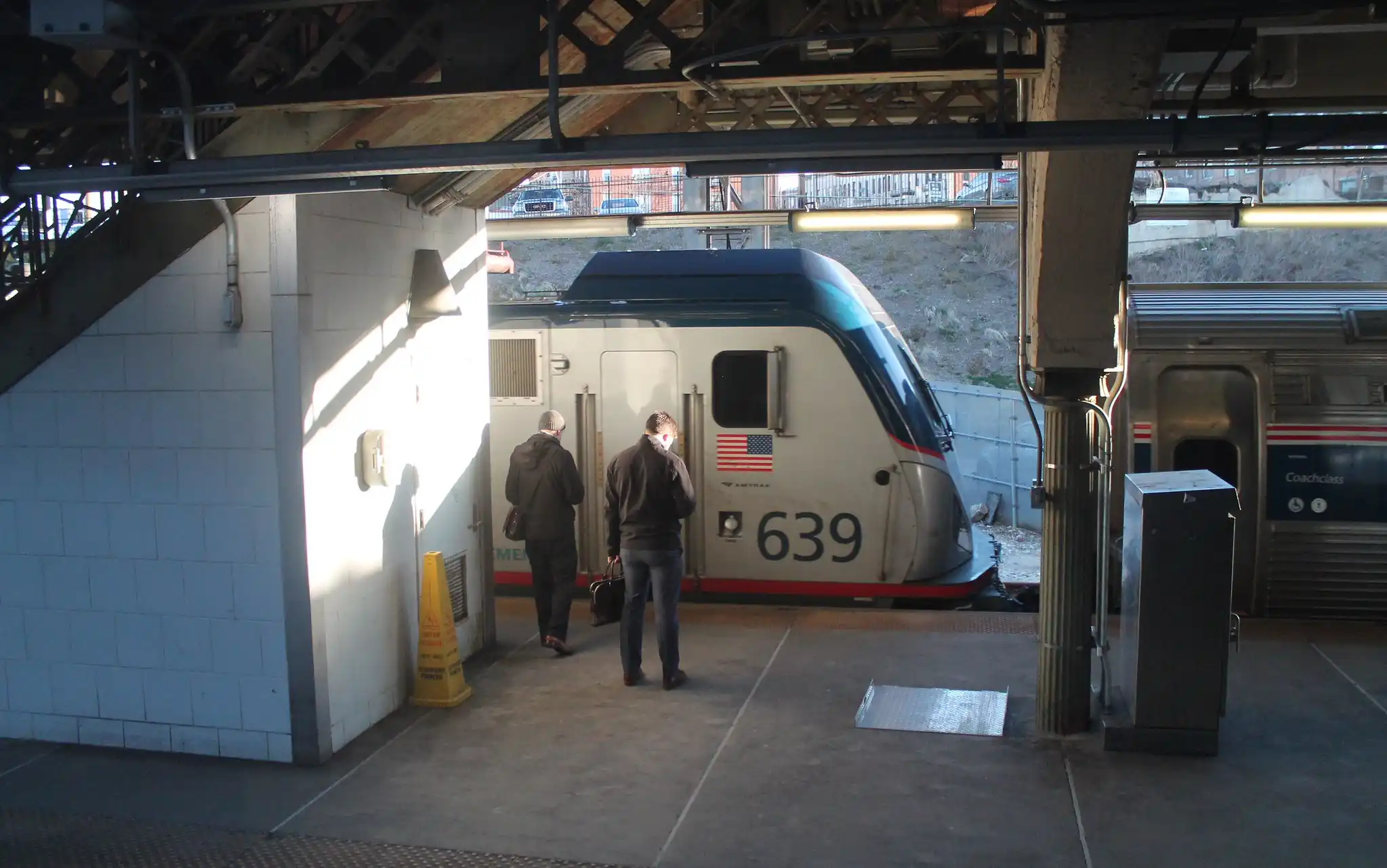 Amtrak Acela train preparing for service on the Northeast Corridor, key route in dispute with MTA Metro-North