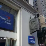 Capital One bank branch at 470 Park Avenue South New York with signage and street view exterior