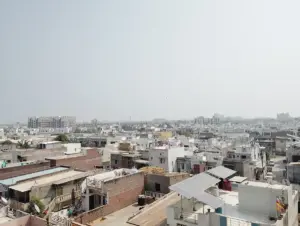Rooftop solar panels installed on homes in Mehsana, Gujarat.