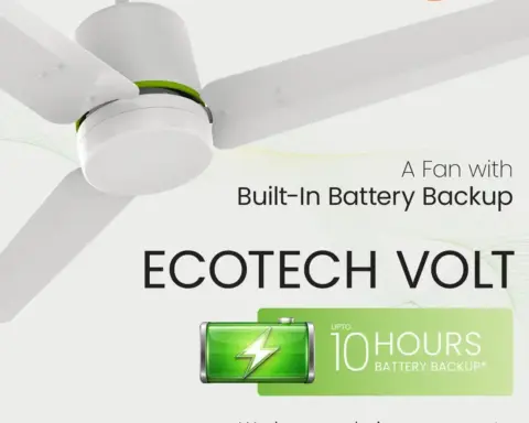 Orient Electric Ecotech Volt ceiling fan with built-in battery backup